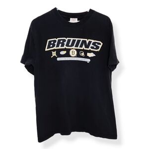 Vintage TNT Trau & Loevner Boston Bruins Black Short Sleeve T-Shirt Size Large